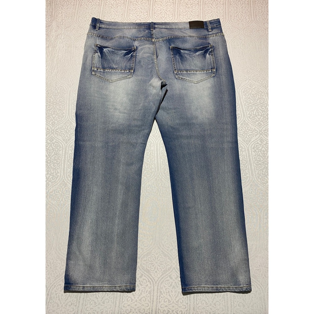 Southpole Mens 46x32 Blue Stretch Moto Biker Distressed Relaxed Jeans 0102B48-0